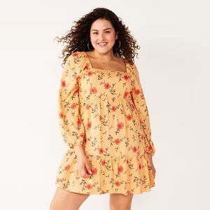 SO Juniors' Tiered Back-Tie Babydoll Mini Floral Dress